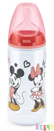 NUK First Choice РР шише Temperature control 300мл силикон 6-18мес. М MICKEY MOUSE