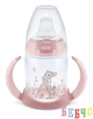 NUK First Choice РР шише Temperature Control 150мл със силиконов накрайник 6+мес. за сок Bambi + box