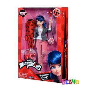 MIRACULOUS Калинката и Котарака Фигура герой Маринет с костюм на Калинката и Kwami