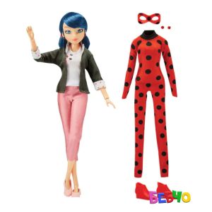 MIRACULOUS Калинката и Котарака Фигура герой Маринет с костюм на Калинката и Kwami