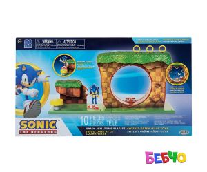 Jakks Pacific Sonic - Игрален комплект Зелен хълм, Соник