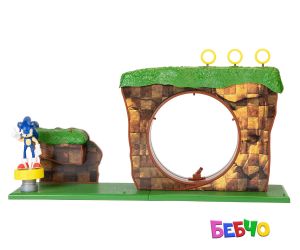 Jakks Pacific Sonic - Игрален комплект Зелен хълм, Соник
