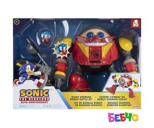 Jakks Pacific Sonic - Гигантски боен комплект робот Егман, Соник