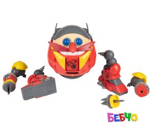 Jakks Pacific Sonic - Гигантски боен комплект робот Егман, Соник