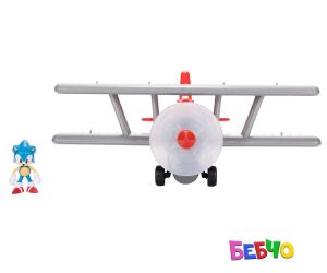 Jakks Pacific Sonic - Игрален комплект Соник с Торнадо самолет, Соник