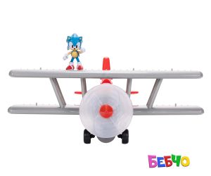 Jakks Pacific Sonic - Игрален комплект Соник с Торнадо самолет, Соник