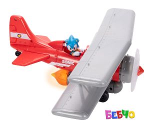 Jakks Pacific Sonic - Игрален комплект Соник с Торнадо самолет, Соник