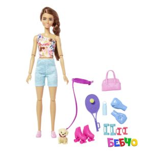 Barbie® Wellness Кукла с кученце - На почивка 