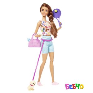Barbie® Wellness Кукла с кученце - На почивка 