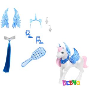 Barbie® Princesses Юбилейна кукла - 65 год. - Сапфирена принцеса с еднорог