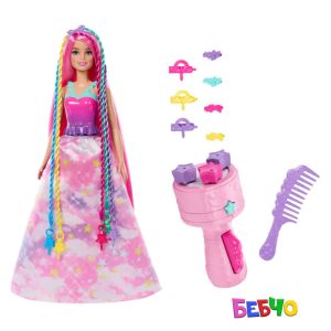 Barbie® Dreamtopia™ Кукла с машина за пликти Twist 'n Style™