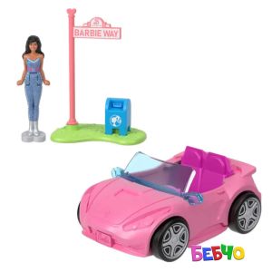 Barbie® Mini BarbieLand™ Мини кукла Barbie® с емблематично мини превозно средство
