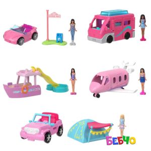 Barbie® Mini BarbieLand™ Мини кукла Barbie® с емблематично мини превозно средство