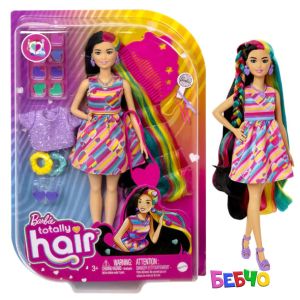 Barbie®  Fashion Dolls Tottaly Hair™ Комплект за игра с кукла с тъмна коса 