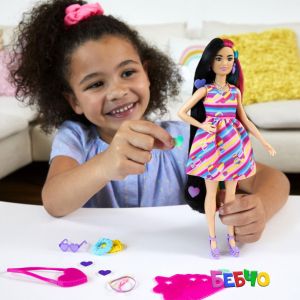 Barbie®  Fashion Dolls Tottaly Hair™ Комплект за игра с кукла с тъмна коса 