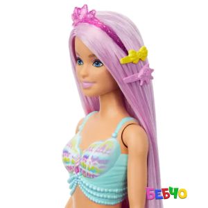 Barbie® Fairies & Mermaids Кукла русалка с дълга коса и четка