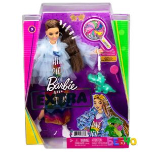 Barbie® Extra Кукла с дълга цветна рокля