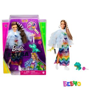 Barbie® Extra Кукла с дълга цветна рокля