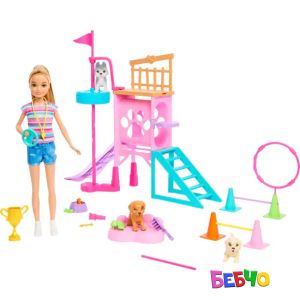 Barbie® Кукла с кученца и площадка за игра Barbie and Stacie to the Rescue