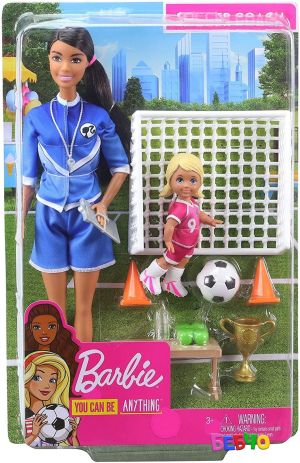 Barbie® Кукла You can be anything - Барби футболен треньор
