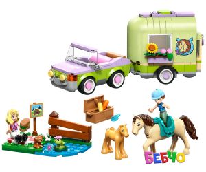 LEGO® Friends  Ремарке за кон и бебе жребче 42695