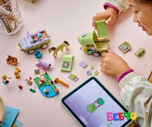 LEGO® Friends  Ремарке за кон и бебе жребче 42695