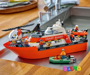 LEGO® City  Спасителен катер и хеликоптер на бреговата охрана 60504