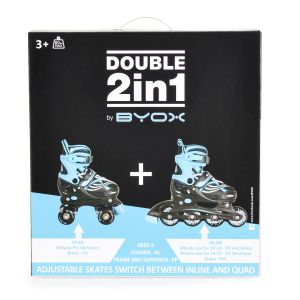 BYOX Ролери-кънки Double 2в1 тюркоаз S (30-33)