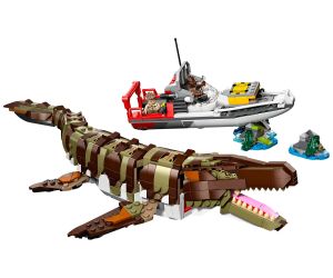 LEGO® Jurassic World Мисия с лодка и мозазавър от тухлички 76974 