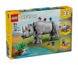 LEGO® Creator Диви животни Величествен носорог с птици 31171 