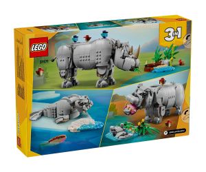 LEGO® Creator Диви животни Величествен носорог с птици 31171 