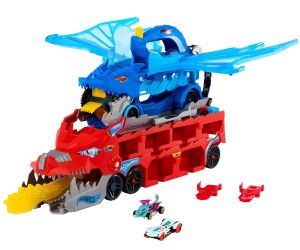 Hot Wheels City Транспортьор двоен дракон с 2 колички