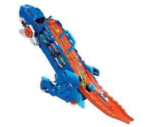 Hot Wheels City 2 в 1 Мега транспортьор с 2 колички или писта T-Rex със звук и светлини
