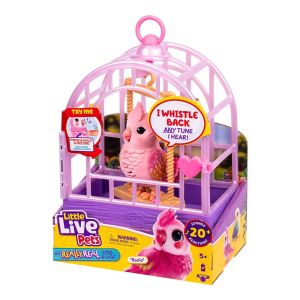 Moose Little Live Pets Really Real Bird Интерактивно пиле в клетка Роузи