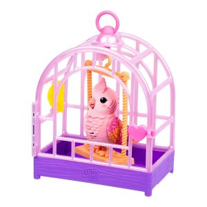 Moose Little Live Pets Really Real Bird Интерактивно пиле в клетка Роузи