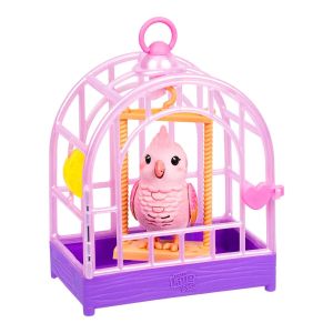 Moose Little Live Pets Really Real Bird Интерактивно пиле в клетка Роузи