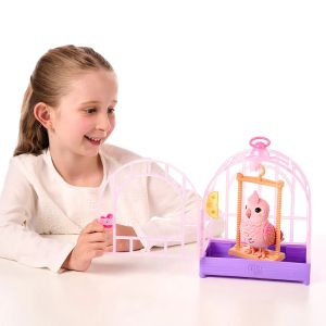 Moose Little Live Pets Really Real Bird Интерактивно пиле в клетка Роузи