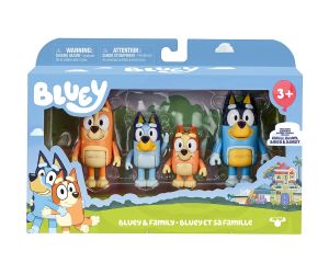 BLUEY Комплект 4 фигурки Блуи и семейство