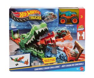 Hot Wheels Monster Trucks Игрален комплект писта с крокодилска каскада