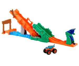Hot Wheels Monster Trucks Игрален комплект писта с крокодилска каскада