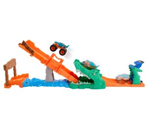 Hot Wheels Monster Trucks Игрален комплект писта с крокодилска каскада