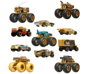 Hot Wheels Monster Trucks Комплект 5 бъгита (1:64) и 6 металки колички