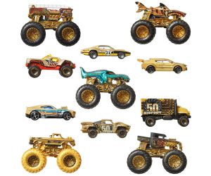 Hot Wheels Monster Trucks Комплект 5 бъгита (1:64) и 6 металки колички