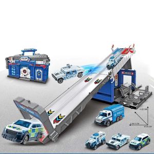 LToys Комплект куфар Писта полицейски участък с 2 коли