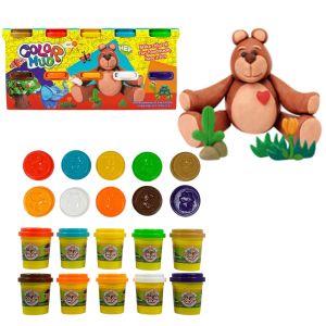 LToys Комплект Пластелин с 10 цвята и 10 Формички