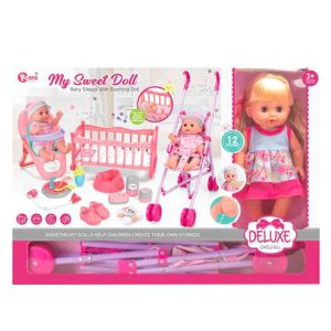 BABY DELUXE Кукла с количка и аксесоари