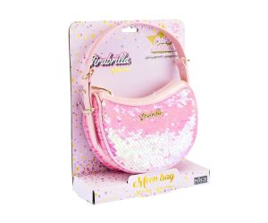 Nice Елегантна чанта Moon bag с кожена дръжка