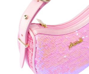 Nice Елегантна чанта Moon bag с кожена дръжка