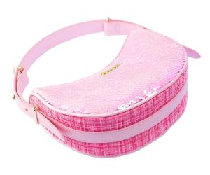 Nice Елегантна чанта Moon bag с кожена дръжка