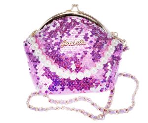 Nice Лилава чанта с клипс Girabrilla glamour